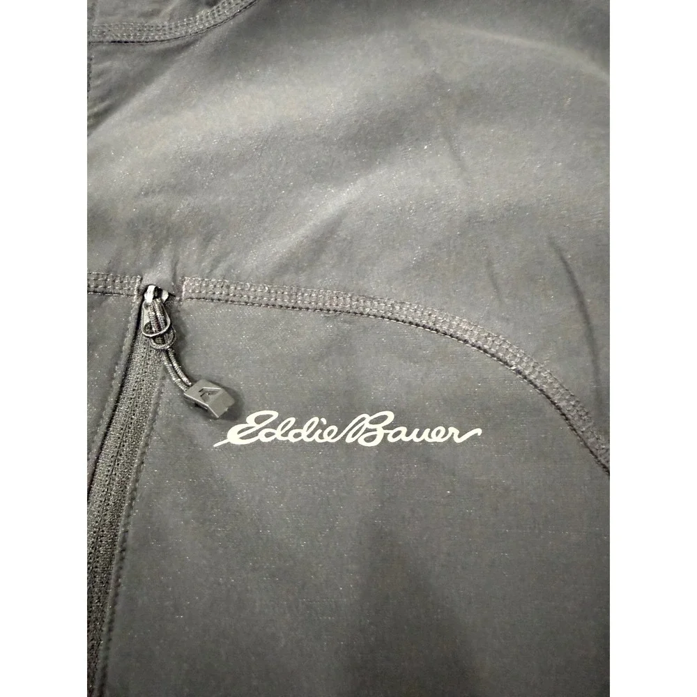 Eddie Bauer First Ascent Mens Medium Black Softshell Jacket Full Zip Stretch